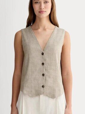 ✰ everlane the vest in stretch linen ✰